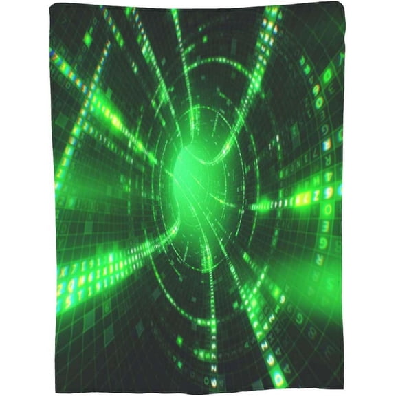 Throw Blanket 30x40 Inch,Abstract Blue Data Network Flannel Soft Cozy Fluffy Throw Blankets and Warm Throws for Adults in Couch Sofa Bed 40x30 Inch