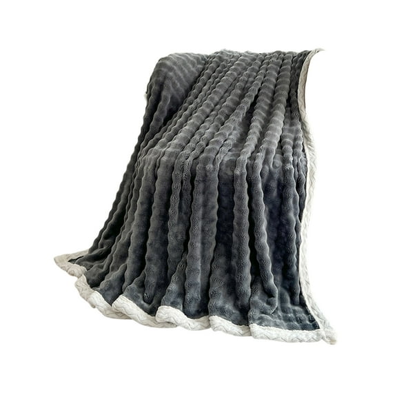 Throw Blanket 47×78 inch, Striped Fleece Blankets for All Season, Warm and Cozy Blanket for Couch Sofa Bed Office Camping