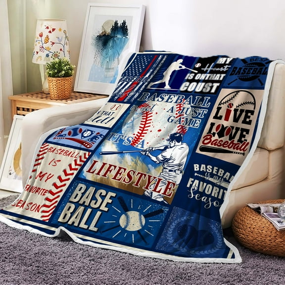 Throw Blanket 50x60 Inch Baseball Team Color Flannel Blanket Soft Lightweight for Sofa Bed Gifts for Men Women Boy
