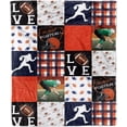thumbnail image 1 of Throw Blanket American Football Flannel Fleece Blanket, Comfy Throw Blanket Lightweight Rugby Football Blanket for Bed, Soft Fluffy Blanket for Aldults Women Men Valentines Day Gifts- 60x50 Inches, 1 of 6