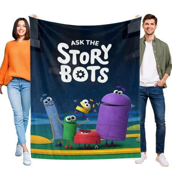 Throw Blanket Ask the StoryBots Cartoon Blanket Soft Micro Fleece Fuzzy Blankets Thin Bed Couch Decor Adult Nap Bedroom Car All Season Birthday Gifts 60"X50"