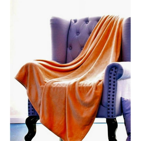 Throw Blanket BRICK , Microlight Plush Solid Fleece Travel Small 50" x 60"