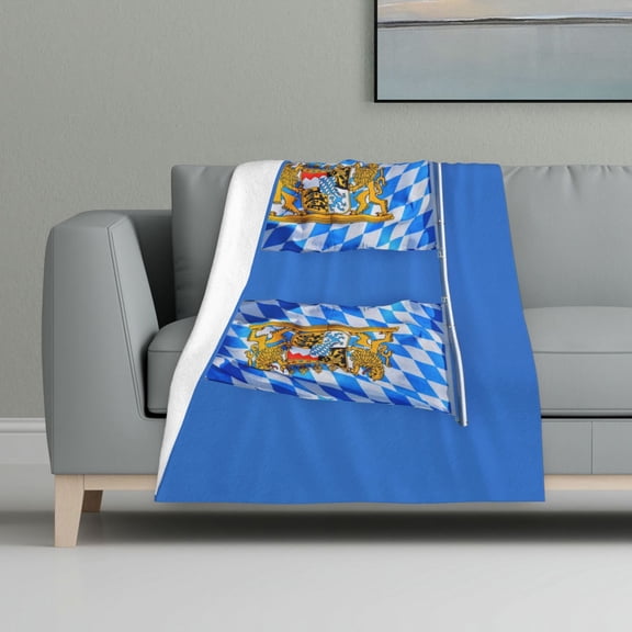 Throw Blanket Bavarian-Flag Flannel Blanket Soft Throw Blanket For Couch Bed All Seasons (32"X48")