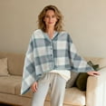 thumbnail image 1 of Throw Blanket,Bed Blanket,Fleece Wearable Blanket Comfy Warm Wrap Shawl Poncho Throw With Buttons Chair Sofa Bed Travel Cape Cover, 1 of 5