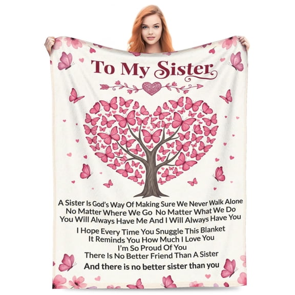 Throw Blanket Birthday Gifts for Sister ,Big Sisters Birthday Present from Sis,Best Sister Ever Gifts for Women Blanket,to My Sisters Soft Flannel Throw for Christmas Valentines 50x40