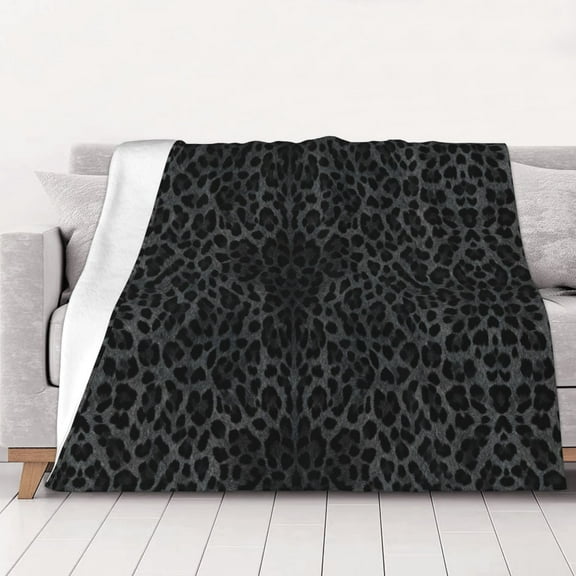 Throw Blanket Black Cheetah Leopard Soft Cozy Fleece Flannel Blanket Home Decor for Couch Sofa Bed 80"x60"