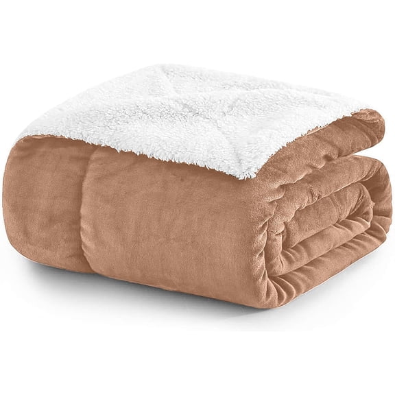 Throw Blanket - (Camel, 50X60 Inches) Soft and Warm Blankets for Winter Thick, Fluffy and Plush Blanket for Bed, Sofa, Camping and Travel