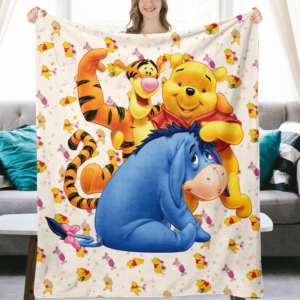 Throw Blanket Cartoon Winnie the Pooh Print Super Soft Flannel Cozy Baby Blankets  Lightweight Warm Decoration Blanket for Living Room Bed Sofa Office -  Walmart.com