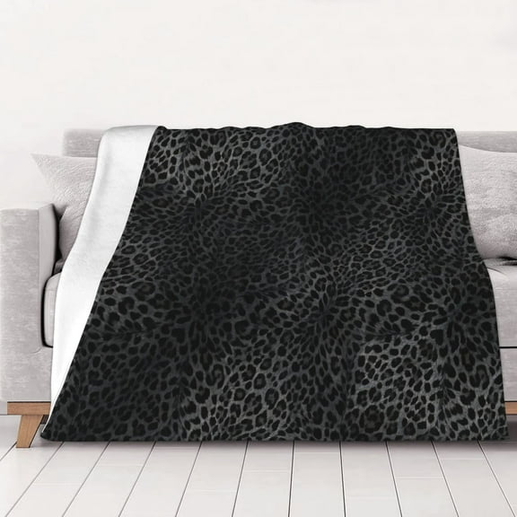 Throw Blanket Cheetah Black Leopard Soft Cozy Fleece Flannel Blanket Home Decor for Couch Sofa Bed 50"x40"