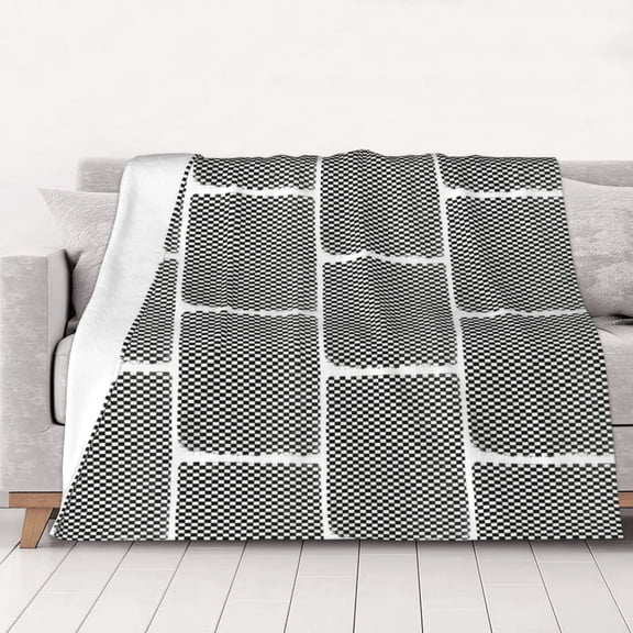 Throw Blanket Chess Checkerboard Soft Cozy Fleece Flannel Blanket Home Decor for Couch Sofa Bed 40"x30"