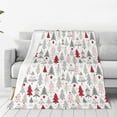 thumbnail image 1 of Throw Blanket Christmas Pine Tree White Winter Couch Blankets Plush Flannel Cover Lightweight Soft for Living Room Bed Sofa Travel Office Camping 40 x 50 Inch, 1 of 6