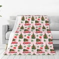 thumbnail image 1 of Throw Blanket Christmas Truck Pink Color Xmas Couch Blankets Plush Flannel Cover Lightweight Soft for Living Room Bed Sofa Travel Office Camping 40 x 50 Inch, 1 of 6