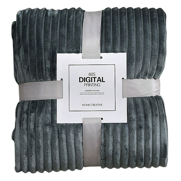Throw Blanket for Couch – 3D Ribbed Jacquard Soft and Warm Decorative Fuzzy Blanket – Cozy, Fluffy, Plush Lightweight Dark Gray Throw Blankets for Bed, Sofa, 39x59 inches