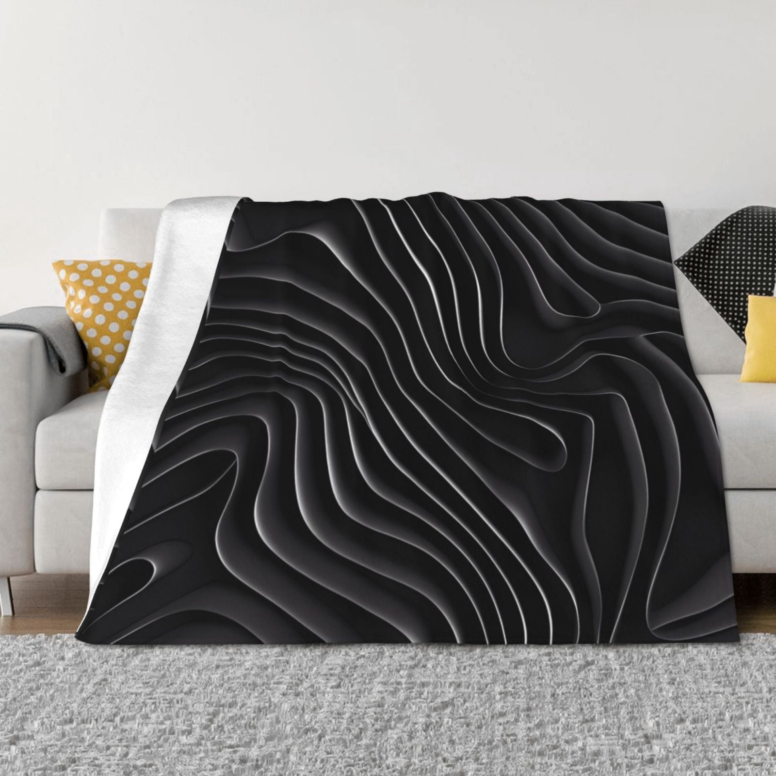 Abstract Marble Fleece Blanket Twin Size – 70x90 Inch, Super Soft Plush, Machine Washable