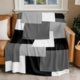 thumbnail image 1 of Throw Blanket for Couch Abstract Modern Geometric Soft Fleece Flannel Blankets Cozy Lightweight Blanket for Home Sofa Living Room Black White Grey Bed Throws 40" x 60", 1 of 9
