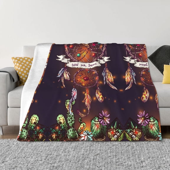 Throw Blanket for Couch - Beautiful Dreamcatcher1 Soft Comfy Lightweight Cozy Warm Throw Blanket, Fuzzy Plush Flannel Blanket & Throws for Sofa and Bed All Season