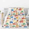 Throw Blanket for Couch Bed and Sofa, Cartoon Transportation Super Cozy Soft Plush Throw Blanket