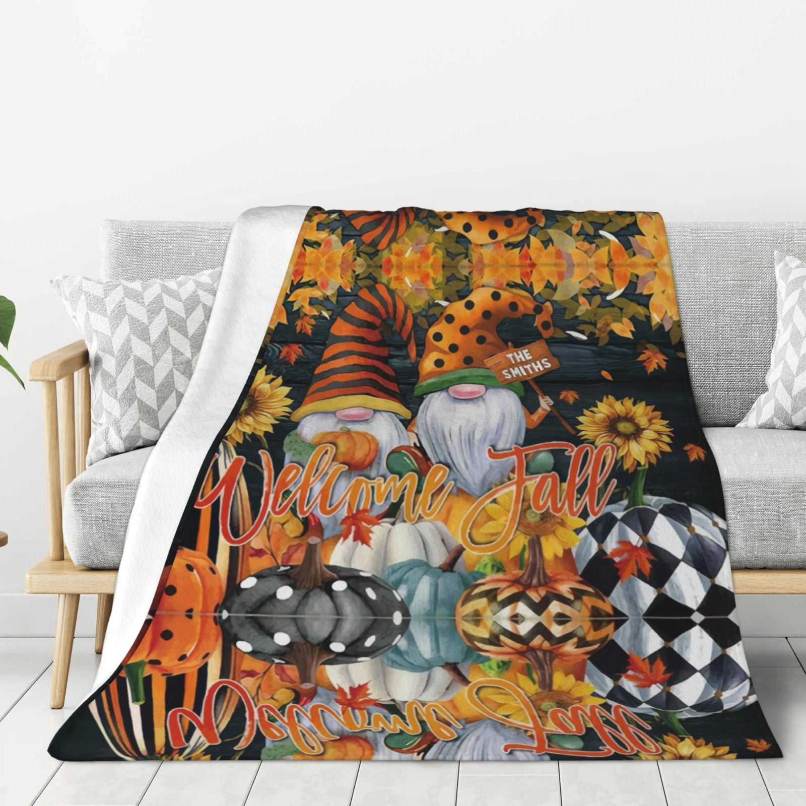 Throw Blanket for Couch Bed and Sofa, Fall Super Cozy Soft Plush