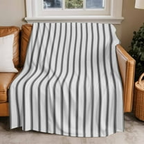 Throw Blanket for Couch Black Stripe Soft Fleece Flannel Blankets Cozy Lightweight Blanket for Home Sofa Living Room Vertical Striped Bed Throws 50" x 60"