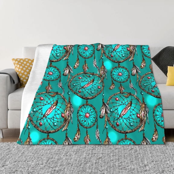 Throw Blanket for Couch - Boho Dreamcatcher Soft Comfy Lightweight Cozy Warm Throw Blanket, Fuzzy Plush Flannel Blanket & Throws for Sofa and Bed All Season