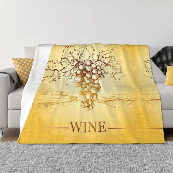 Throw Blanket for Couch - Bunch of Grapes Soft Comfy Lightweight Cozy Warm Throw Blanket, Fuzzy Plush Flannel Blanket & Throws for Sofa and Bed All Season