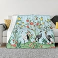 Throw Blanket for Couch, Chinoiserie Floral Palm Tree Fuzzy Comfy Warm