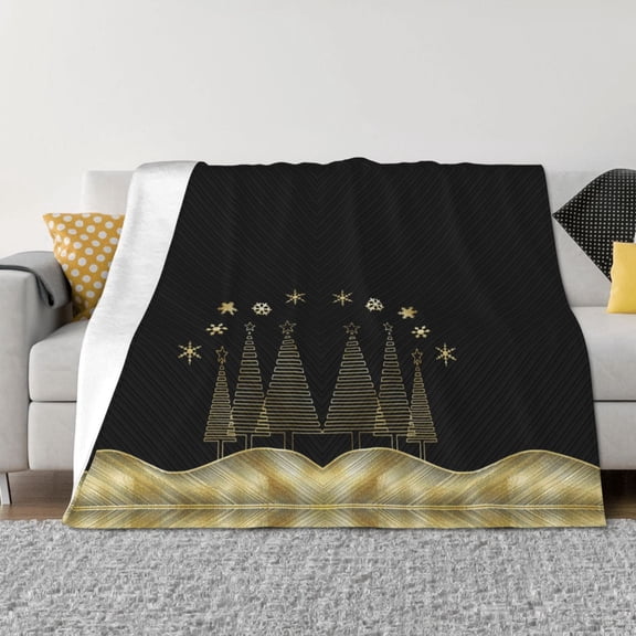 Throw Blanket for Couch - Christmas Black Digital Paper Soft Comfy Lightweight Cozy Warm Throw Blanket, Fuzzy Plush Flannel Blanket & Throws for Sofa and Bed All Season