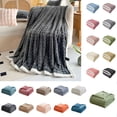 thumbnail image 1 of Throw Blanket for Couch Clearance, Hwkond Solid Colour Flannel Rabbits Hair Blanket Nap Cover Blanket Heavy Sofa Blanket Velvet Blanket(Black Gray,70x100cm), 1 of 9