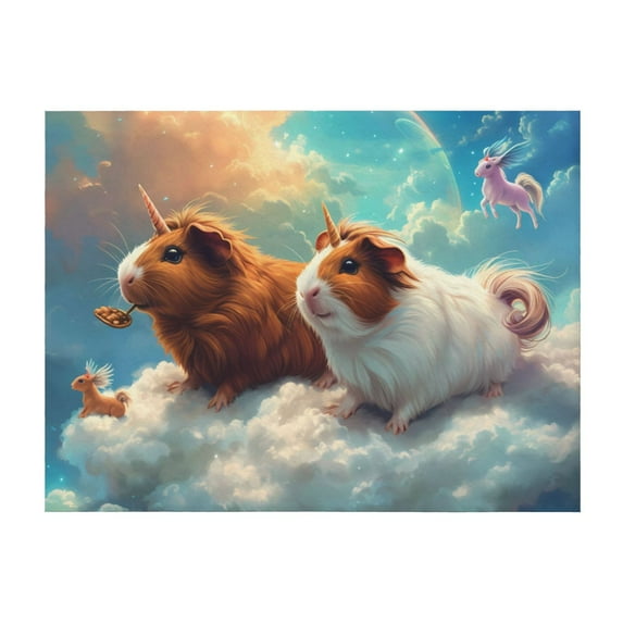 Throw Blanket for Couch, Cloud Guinea Pig Super Soft Fuzzy Comfy Warm Throw Blanket, Cuteness Lightweight Cozy Plush Flannel Blanket & Throws for Sofa and Bed All Season