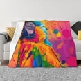 thumbnail image 1 of Throw Blanket for Couch, Colorful Parrot Jungle Dream A Soft Comfy Warm Plush Throw Blanket, Lightweight Cozy Fuzzy Flannel Blanket & Throws for Sofa Bed, 1 of 7