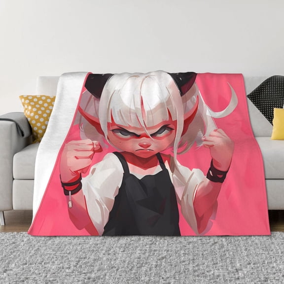 Throw Blanket for Couch - Cool Cute No.101 Soft Comfy Lightweight Cozy Warm Throw Blanket, Fuzzy Plush Flannel Blanket & Throws for Sofa and Bed All Season