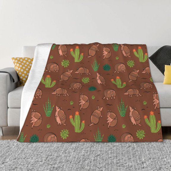 Throw Blanket for Couch - Cute Armadillos Soft Comfy Lightweight Cozy Warm Throw Blanket, Fuzzy Plush Flannel Blanket & Throws for Sofa and Bed All Season