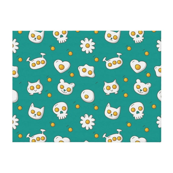 Throw Blanket for Couch, Cute Fried Egg Skull Super Soft Fuzzy Comfy Warm Cute Throw Blanket, Lightweight Cozy Plush Flannel Blanket Throws for Sofa Bed All Season