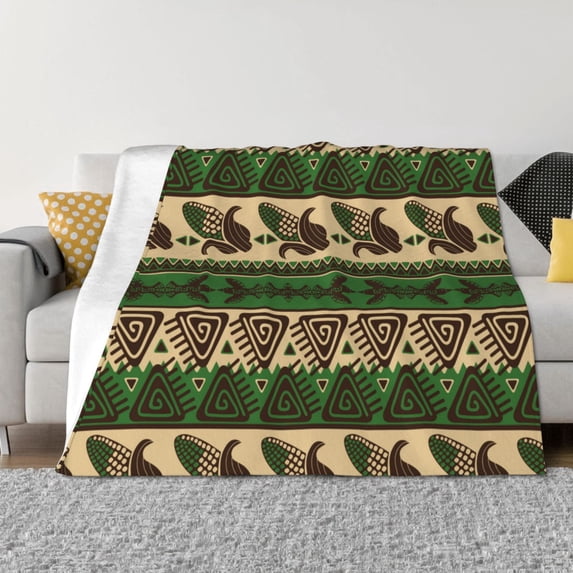 Throw Blanket for Couch - Dark Green Vintage Corn Pattern Soft Comfy Lightweight Cozy Warm Throw Blanket, Fuzzy Plush Flannel Blanket & Throws for Sofa and Bed All Season
