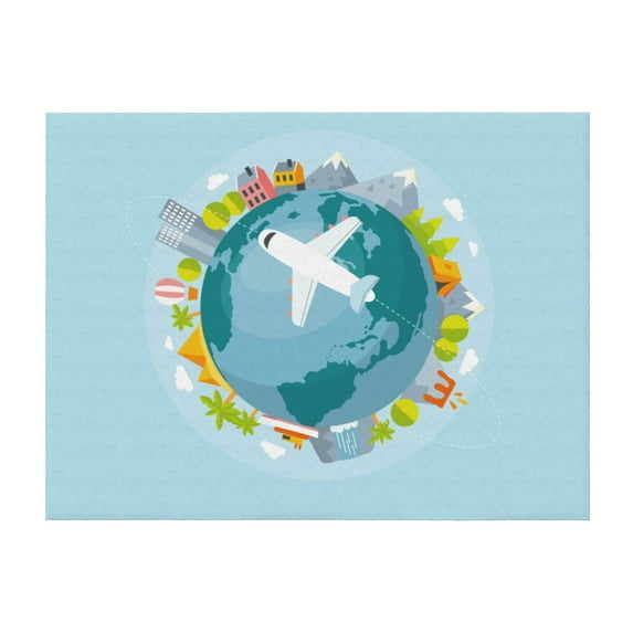 Throw Blanket for Couch, Dreaming Travel Super Soft Fuzzy Comfy Warm Cute Throw Blanket, Lightweight Cozy Plush Flannel Blanket Throws for Sofa Bed All Season