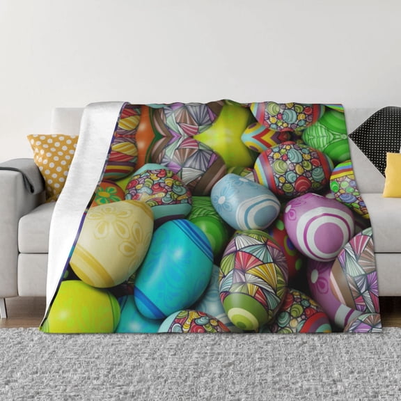 Throw Blanket for Couch - Easter Egg1 Soft Comfy Lightweight Cozy Warm Throw Blanket, Fuzzy Plush Flannel Blanket & Throws for Sofa and Bed All Season