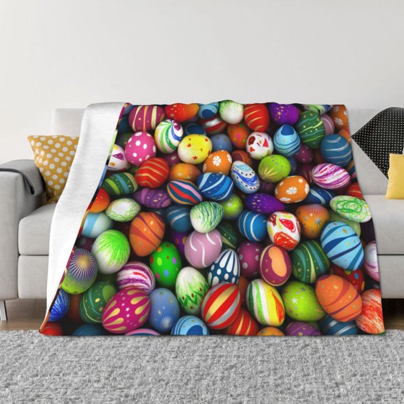 Throw Blanket for Couch - Easter Eggs2 Soft Comfy Lightweight Cozy Warm Throw Blanket, Fuzzy Plush Flannel Blanket & Throws for Sofa and Bed All Season