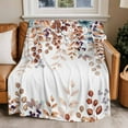 thumbnail image 1 of Throw Blanket for Couch Fall Leaf Orange Yellow Soft Fleece Flannel Blankets Cozy Lightweight Blanket for Home Sofa Living Room Eucalyptus Leaves Bed Throws 40" x 60", 1 of 9