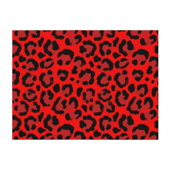 Throw Blanket for Couch, Leopard red print Super Soft Fuzzy Comfy Warm Cute Throw Blanket, Lightweight Cozy Plush Flannel Blanket Throws for Sofa Bed All Season