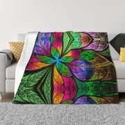Throw Blanket for Couch - Multicolored Beautiful Flower Soft Comfy Lightweight Cozy Warm Throw Blanket, Fuzzy Plush Flannel Blanket & Throws for Sofa and Bed All Season