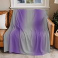 thumbnail image 1 of Throw Blanket for Couch Ombre Grey Purple Soft Fleece Flannel Blankets Cozy Lightweight Blanket for Home Sofa Living Room Gradient Color Bed Throws 60" x 80", 1 of 9