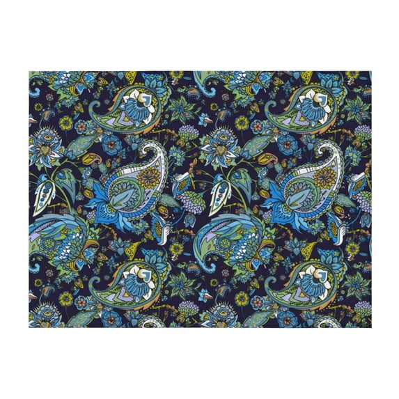 Throw Blanket for Couch, Paisley Pattern Blue Green Super Soft Fuzzy Comfy Warm Throw Blanket, Cuteness Lightweight Cozy Plush Flannel Blanket & Throws for Sofa and Bed All Season