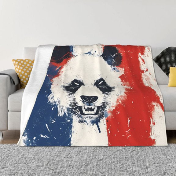 Throw Blanket for Couch - Panda Graffiti Art Soft Comfy Lightweight Cozy Warm Throw Blanket, Fuzzy Plush Flannel Blanket & Throws for Sofa and Bed All Season