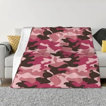 Throw Blanket for Couch - Pink Purple Camouflage Soft Comfy Lightweight Cozy Warm Throw Blanket, Fuzzy Plush Flannel Blanket & Throws for Sofa and Bed All Season