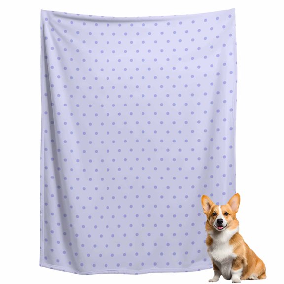 Throw Blanket for Couch, Polka Dot Lavender Soft Fleece Blanket 40x50in, Cozy Warm Flannel Throw Blankets All Season Use, Minimalist Art Light Purple Dots Lightweight Blankets for Sofa Bed