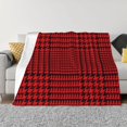 thumbnail image 1 of Throw Blanket for Couch - Red Black Houndstooth Soft Comfy Lightweight Cozy Warm Throw Blanket, Fuzzy Plush Flannel Blanket & Throws for Sofa and Bed All Season, 1 of 8