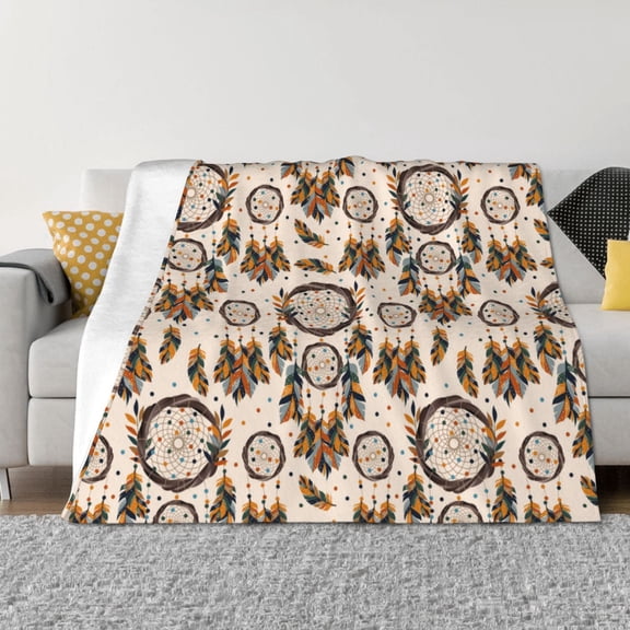 Throw Blanket for Couch - Retro Dreamcatcher Soft Comfy Lightweight Cozy Warm Throw Blanket, Fuzzy Plush Flannel Blanket & Throws for Sofa and Bed All Season