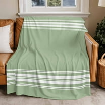 Throw Blanket for Couch Sage Green Striped Soft Fleece Flannel Blankets Cozy Lightweight Blanket for Home Sofa Living Room Stripes Bed Throws 50" x 60"