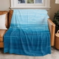 thumbnail image 1 of Throw Blanket for Couch Sky Blue Soft Fleece Flannel Blankets Cozy Lightweight Blanket for Home Sofa Living Room Oil Painting Texture Bed Throws 50" x 60", 1 of 9