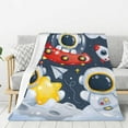 thumbnail image 1 of Throw Blanket for Couch Sofa and Bed, Astronaut And Space Super Soft Plush Throw Blanket, Fuzzy Cuteness Comfy Warm Washable Flannel Blanket & Throws for All Season 80"x60", 1 of 7
